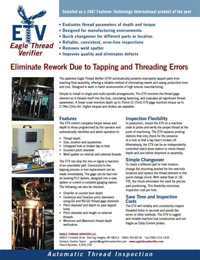 Eagle Thread Verifier Slick Sheet