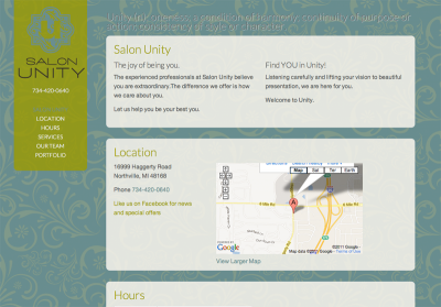 Salon Unity website